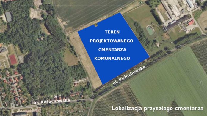 Mapa terenu projektowanego cmentarza