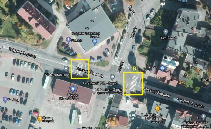 Planowane do doświetlenia przejścia dla pieszych na Żaganny
