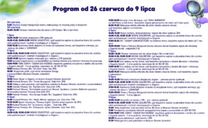 Program Kosmicznego chillu od 26 czerwca do 9 lipca