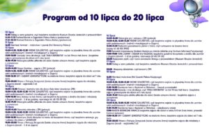 Program wakacji od 10 do 20 lipca aktualny