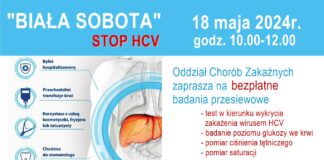 Biała sobota STOP HCV – bezpłatne badania 18 maja w Żaganiu Biała sobota