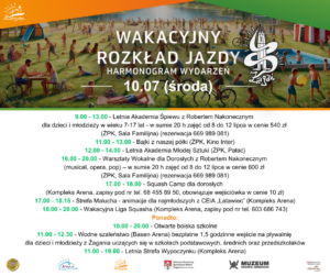 Harmonogram na 10 lipca