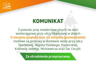 UWAGA! PRZERWA W DOSTAWIE WODY komunikat zwik