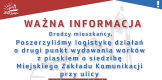 Drugi punkt wydawania worków z piaskiem w MZK