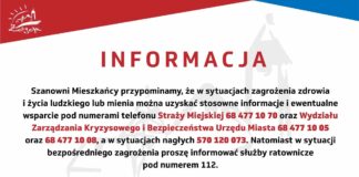 Telefony kontaktowe w przypadku zagrożenia