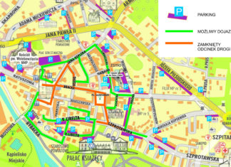 Czasowa zmiana organizacji ruchu w trakcie Jarmarku św. Michała mapa parkingi Żagań