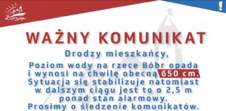 Poziom Bobru wciąż wysoki poziom wody