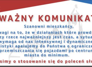 Prosimy o ograniczenie przemieszczania się w zagrożonych obszarach