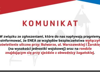 Komunikat dotyczący oświetlenia ulicznego