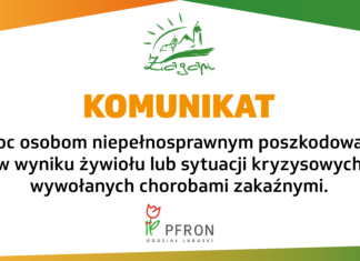 Pomoc osobom niepełnosprawnym poszkodowanym w wyniku żywiołu lub sytuacji kryzysowych wywołanych chorobami zakaźnymi