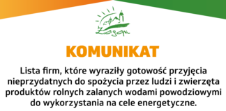 Te firmy przyjmą zalane przez powódź płody rolne na cele energetyczne