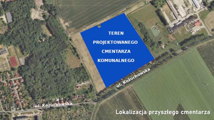 Mapa terenu projektowanego cmentarza