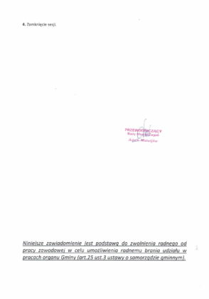 Zawiadomienie o sesji