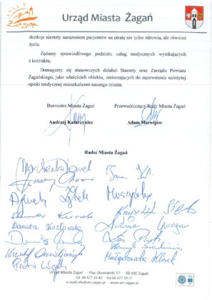 Stanowisko w sprawie szpitala