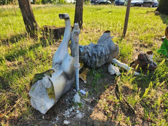 Zniszczona eko-ścieżka przy PSP7