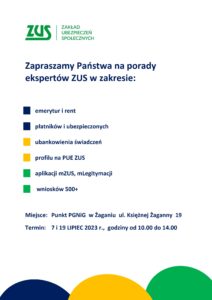 porady ekspertów ZUS plakat