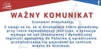 Prosimy o ograniczenie przemieszczania się w zagrożonych obszarach