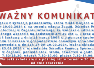 OPS przyjmuje wnioski o wsparcie z powodu zniszczeń spowodowanych powodzią