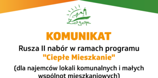 Rozpoczynamy II nabór w ramach programu “Ciepłe Mieszkanie”
