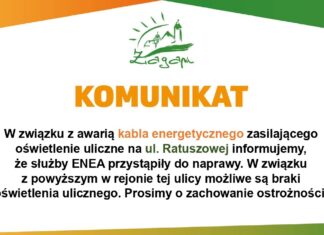 Awaria kabla zasilającego oświetlenie uliczne